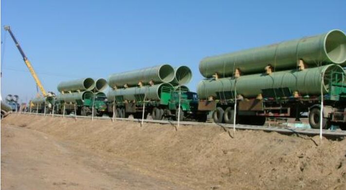 玻璃鋼夾沙管道現場施工實景